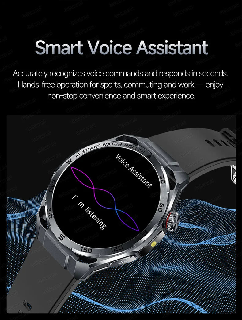 Smart Watch Men High-end Health Blood Pressure Blood Oxygen Lipids Uric Acid Sapphire Smart Watches Ai GPT Custom Dial ECG 2026