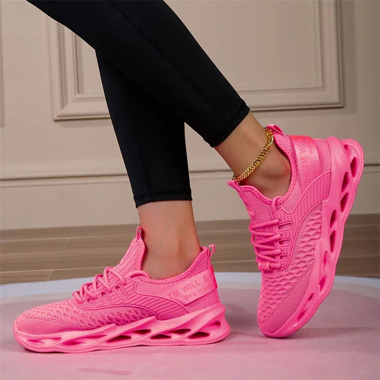Baskets décontractées roses pour femmes et hommes, chaussures Blade, grandes tailles (46), chaussures de course légères et respirantes pour hommes, baskets de sport en mesh