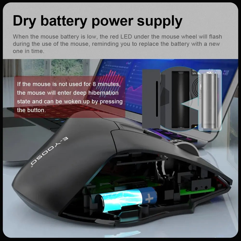 Mouse gaming E-YOOSO X-31 Pro USB, mare, cu suport Bluetooth 2.4G Wireless, PAW3212, 4800 DPI, pentru gameri, computer, laptop și PC