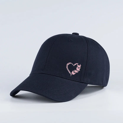 Butterfly Heart Print Baseball Cap Adjustable Unisex Gift For Girlfriend & Romantic Lovers