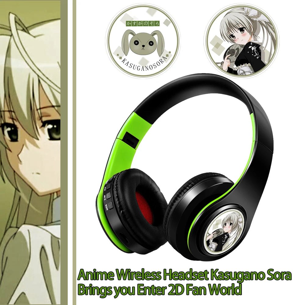 Miku Nakano Sanjiu Bluetooth 5.0 Over-Ear-Anime-Kopfhörer – Kabelloses Stereo-Gaming-Headset mit tiefem Bass, Mikrofon & TF-Kartenunterstützung