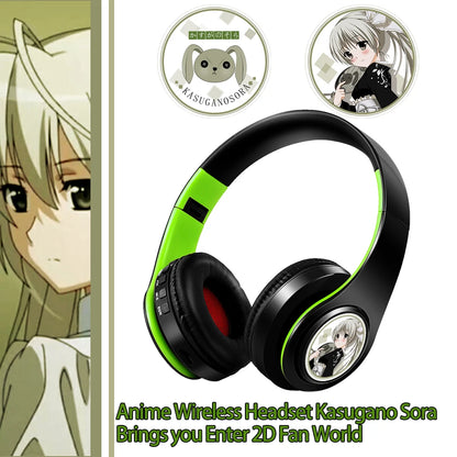Miku Nakano Sanjiu Bluetooth 5.0 Over-Ear-Anime-Kopfhörer – Kabelloses Stereo-Gaming-Headset mit tiefem Bass, Mikrofon & TF-Kartenunterstützung