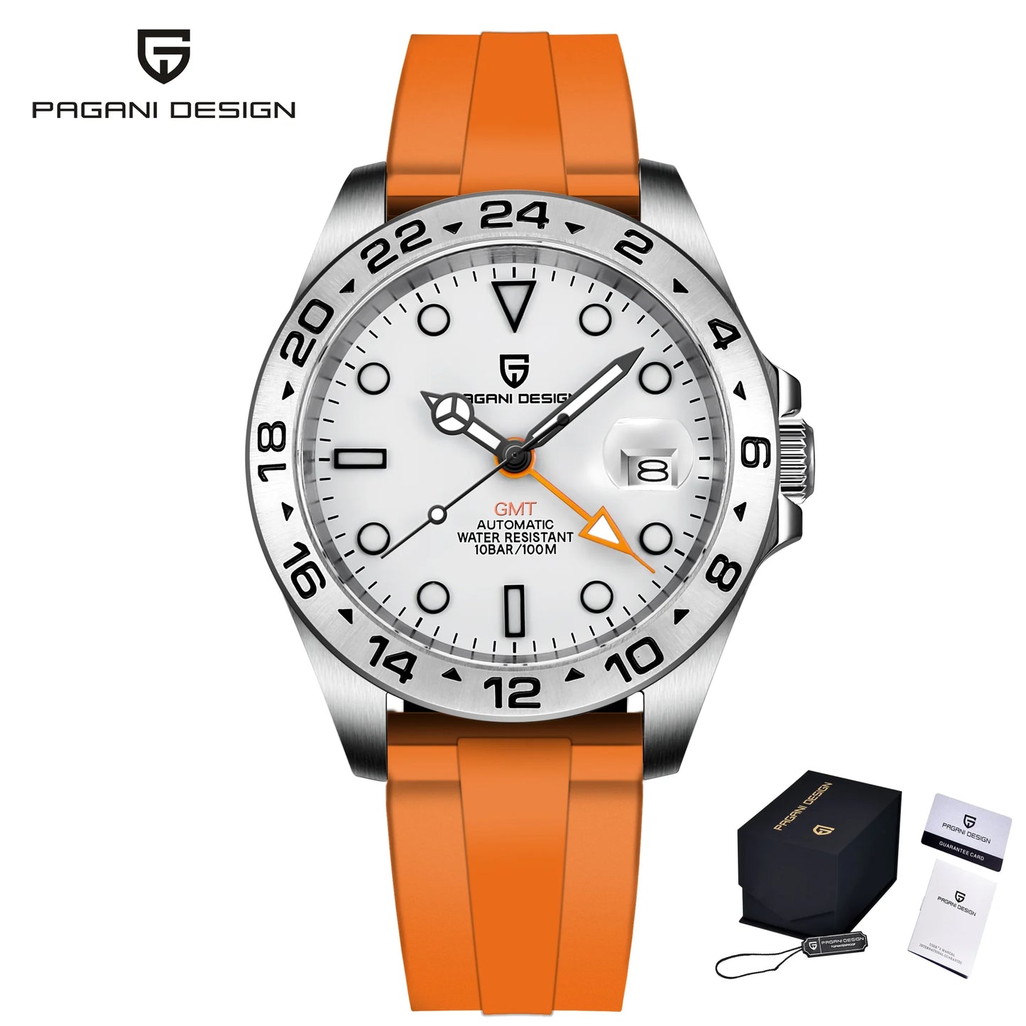 Relógio de mergulho masculino Pagani Design 2026 novo, 42mm, safira, mecânico automático GMT, impermeável 100m PD1682