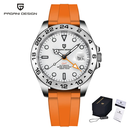 Relógio de mergulho masculino Pagani Design 2026 novo, 42mm, safira, mecânico automático GMT, impermeável 100m PD1682
