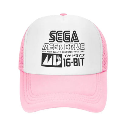 Sega Mega Drive -verkkolippalakki, unisex, hip-hop-snapback, kesäinen hengittävä aurinkolippis, trucker-malli, säädettävä hattu