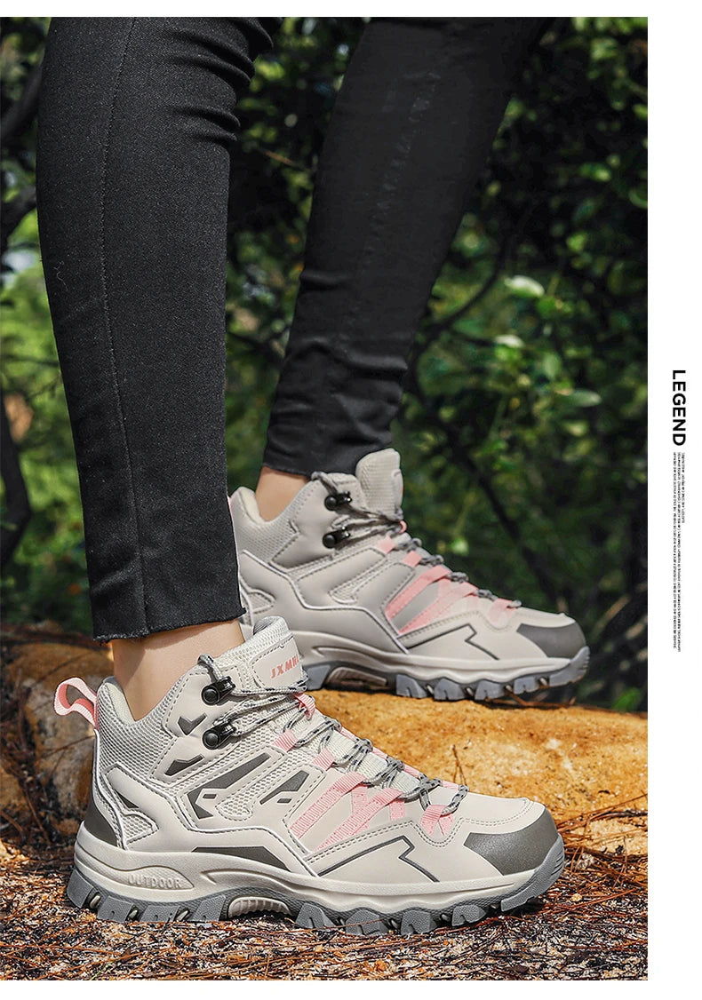 Sapatos de caminhada unissexo, sapatos desportivos para caminhadas ao ar livre, botas de campismo, sapatos impermeáveis de caminhada para senhora, sapatos de caminhada antiderrapantes