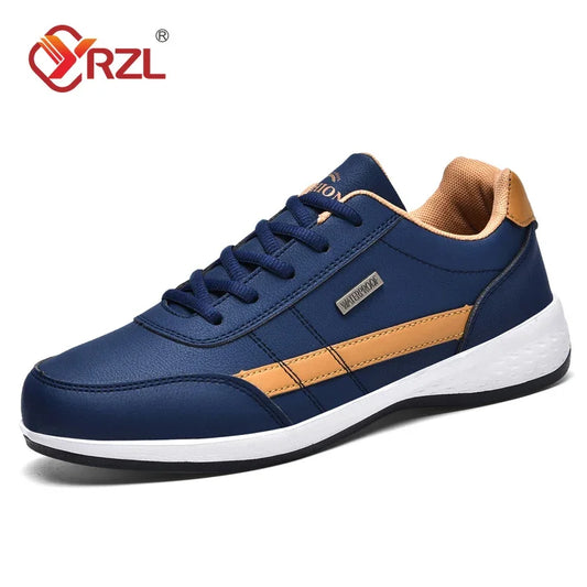 YRZL férfi cipő tavaszra és őszre, vízálló gyalogló sneaker, szabadidős férfi bőr sportcipő, csúszásmentes lábbeli, teniszcipő férfiaknak
