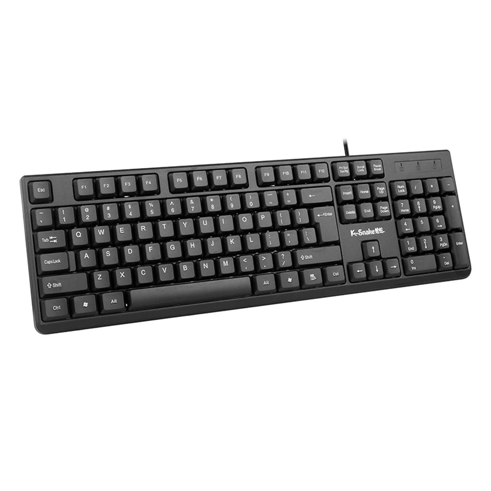 Novo teclado USB com fios para PC, computador portátil e desktop, com rato ótico com fios para Windows, Mac OS, laptop e PC