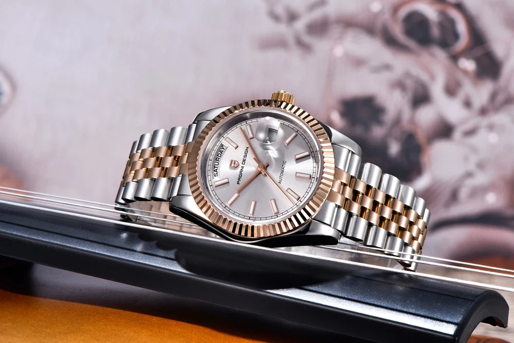 2026 New PAGANI DESIGN Enamel Dial DD36 Luxury Silver Gold Automatic Watch For Men AR Sapphire Crystal Mechanical Wristwatch Men