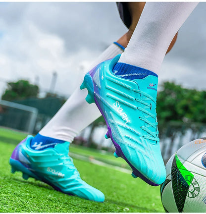 Double Star Adult Youth AG Soccer Cleats Non-Slip Durable Artificial and Natural Grass Football Shoes for Training and Matches Men Women