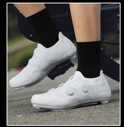 Scarpe da ciclismo su strada unisex, HsYixin traspiranti SPD autobloccanti antiscivolo, scarpe da corsa per bici da strada, MTB flat e sneakers da bicicletta