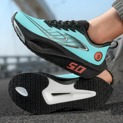 FourSeasons Men's Sports Sneakers Carbon Plate Running Shoe, Breathable Marathon Racing Comfortable Athletic Training Shoes Walking
