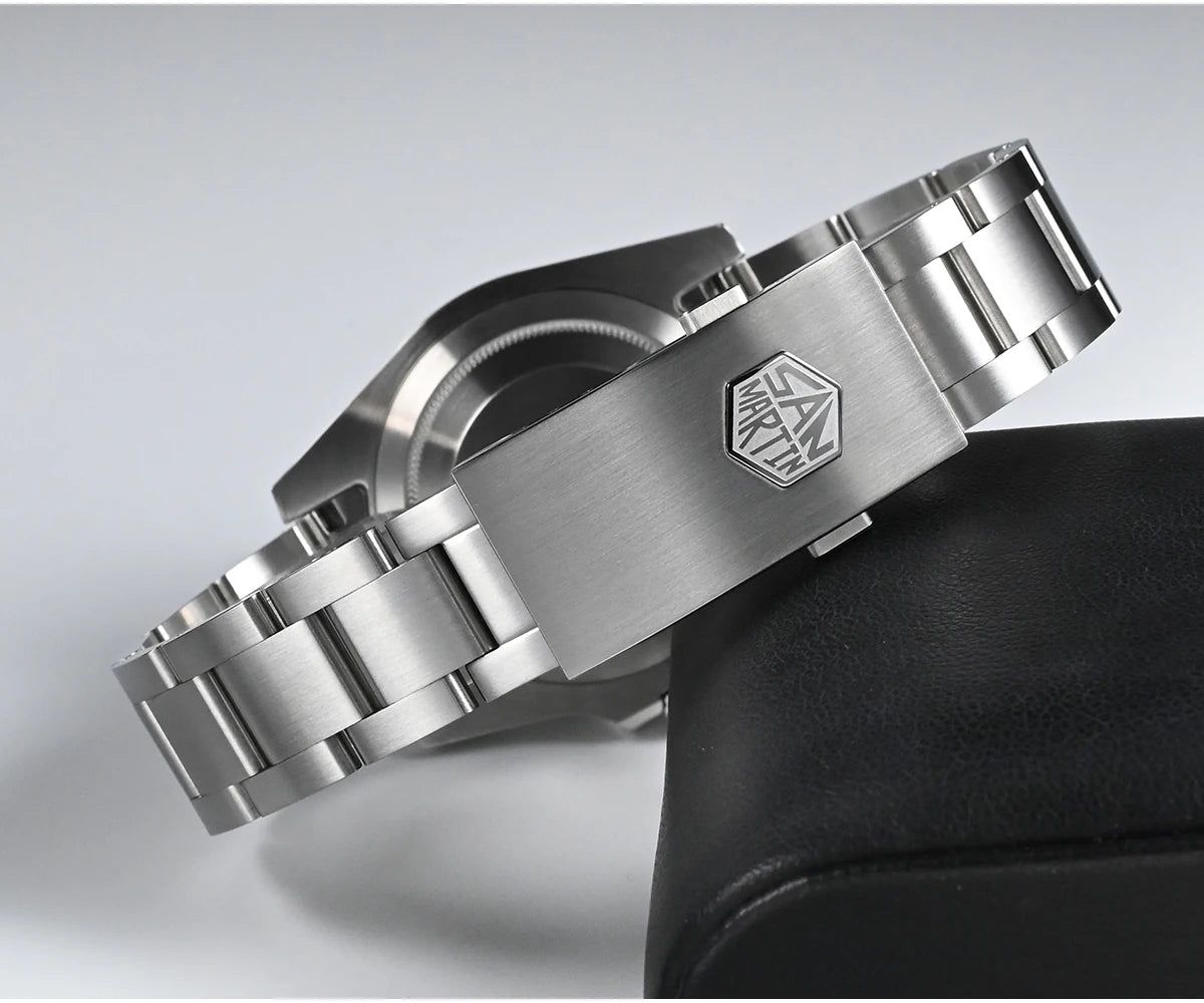 San Martin 40mm Water Ghost PT5000 Automatic Men Diving Watch Business Mechanical Sapphire Waterproof 20Bar Luxury BGW-9 SN0017D