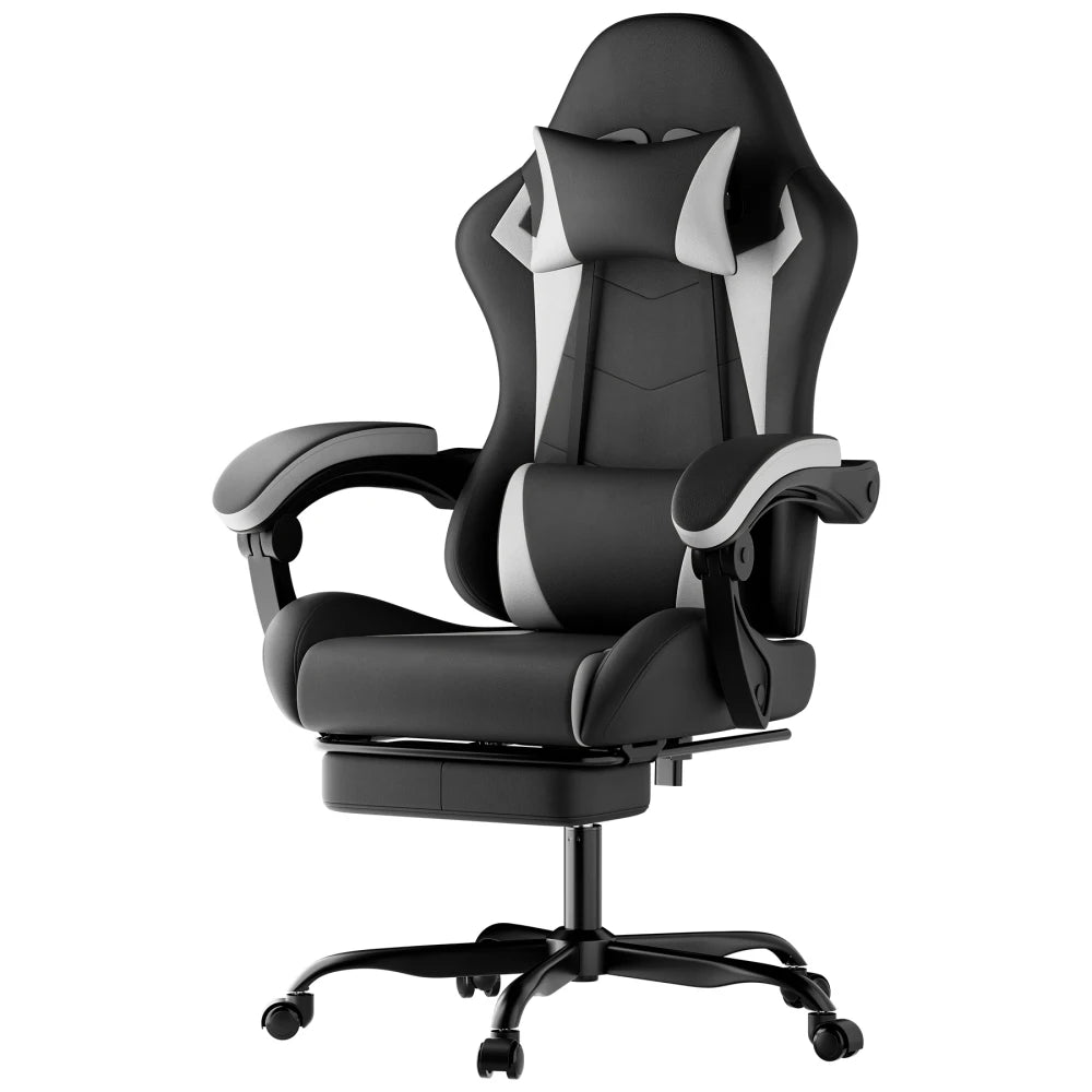 Gaming Chair Ergonomic Gaming Chair with Waist Cushion and Headrest, Office Chair Height Adjustable, Chair for Adult Girls Boy