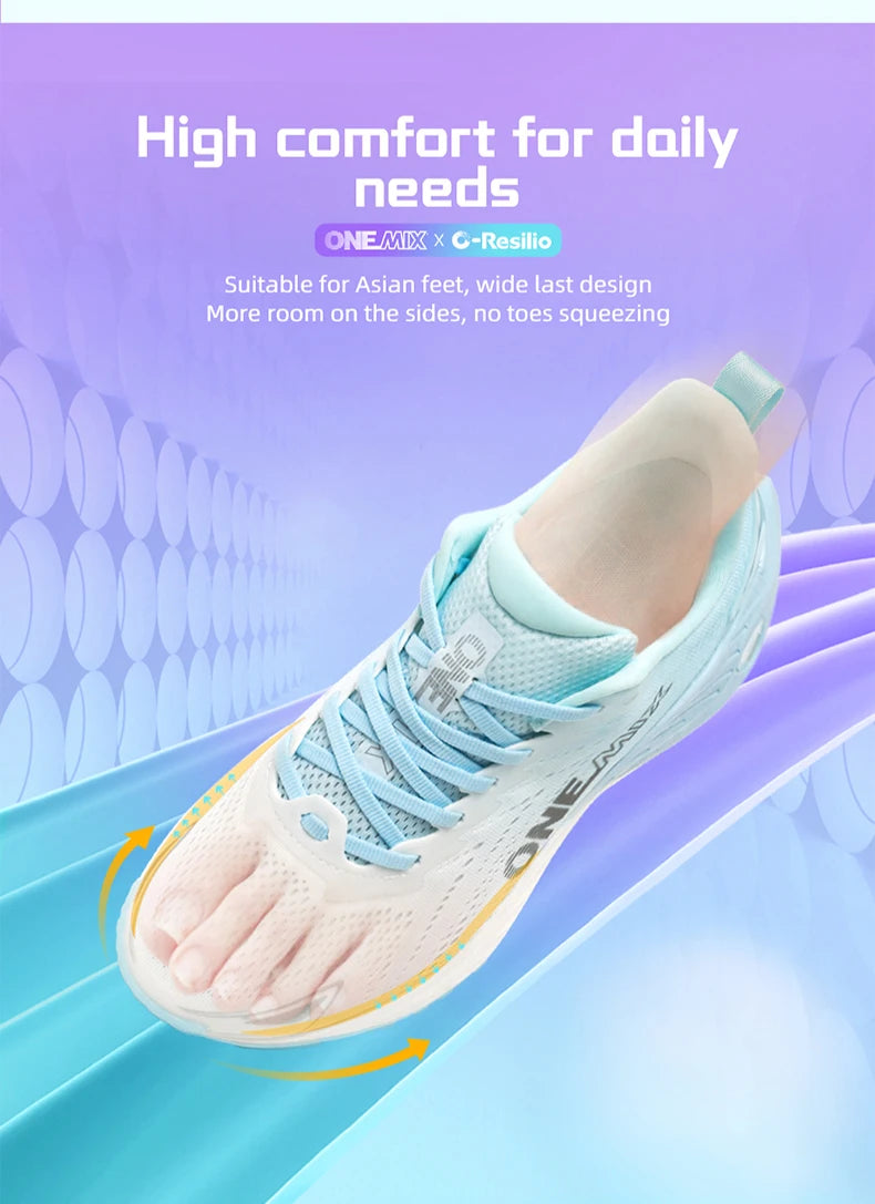 O-Resilio Running Shoes Men Cushion Stability Outdoor Sports Casual Mesh  Lace-up Lightweight Gym Jogging Sneakers