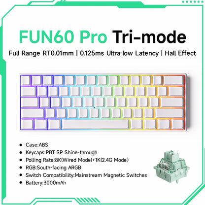 Akko MonsGeek FUN68 FUN60 PRO&MAX HE Magnetic Keyboard 60% 65% Gaming Keyboards Rapid Trigger 8K Custom Keyboard Gamer Esports