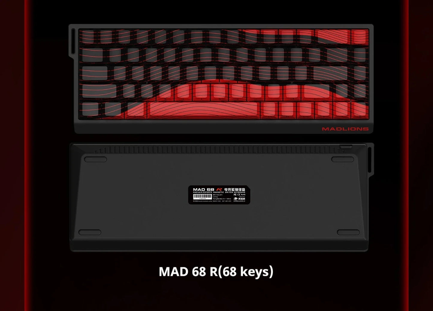 Teclado gaming FGG MAD60 RGB de eixo magnético, dedicado a jogos, com teclas totalmente hot-swap, resposta rápida e personalização de entrada de gama