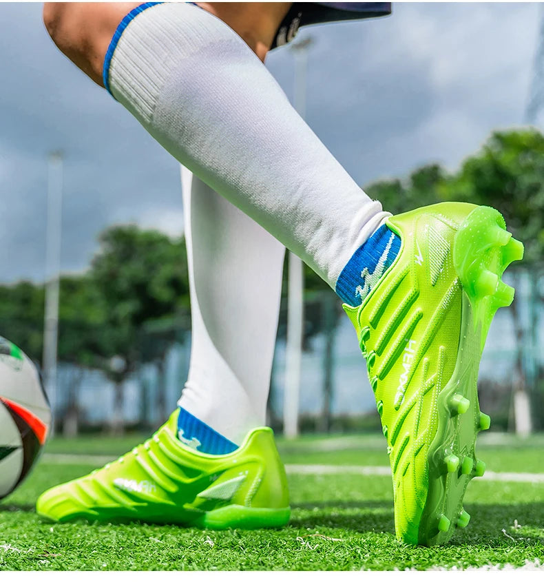 Double Star Adult Youth AG Soccer Cleats Non-Slip Durable Artificial and Natural Grass Football Shoes for Training and Matches Men Women