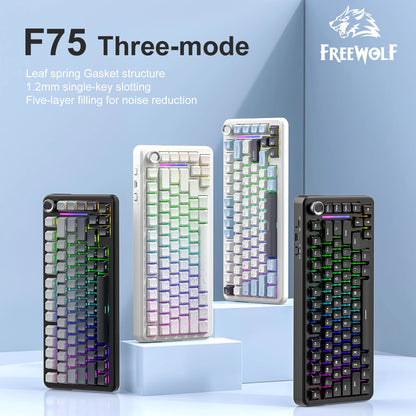 F75 Mechanical Keyboard FREEWOLF * AULA F75 Bluetooth Three-mode Keyboard, Dedicated for Gaming and Office Use