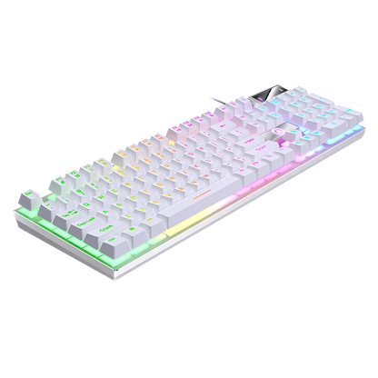 Wired USB Gaming Keyboard with Backlight, 104 Key Gamer Keyboard for Computer/Laptop/PC, Ergonomic Design, Office Gaming Accessory