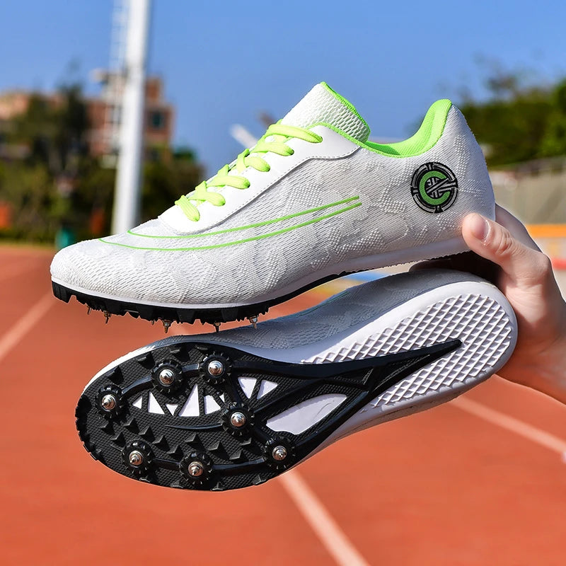 Outdoor Men Woman Track & Field Running Shoes Professional Competition Nail Sneakers Anti-Slip Student Training Shoes