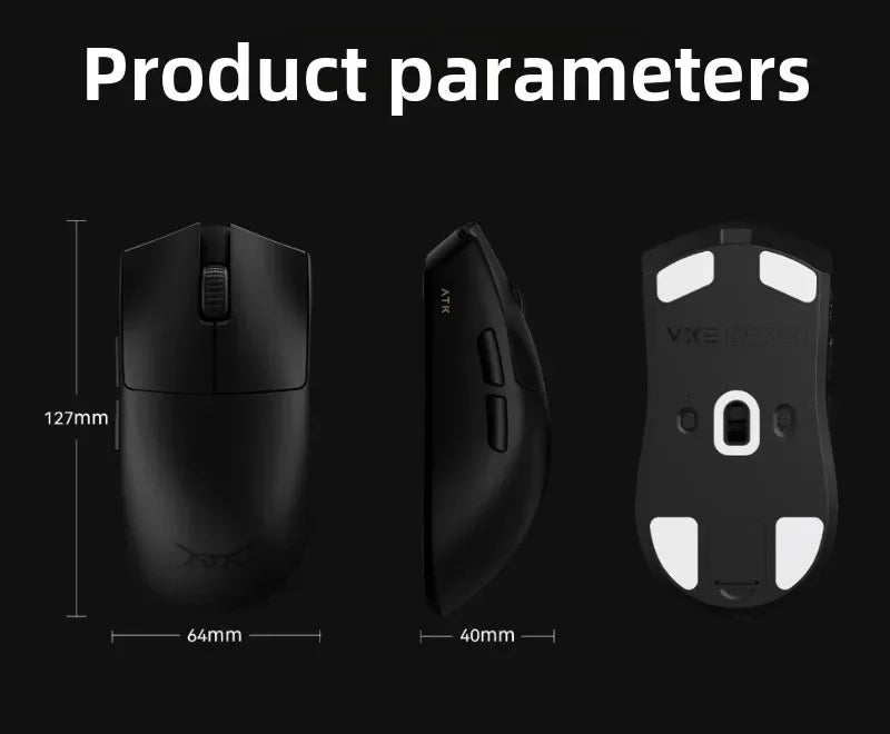 Neue ATK X1 SE Starlight kabellose leichte Gaming-Maus PAW3395 26K DPI Hub Page Driver 1000Hz – Gaming-Maus und PC-Spieler-Zubehör