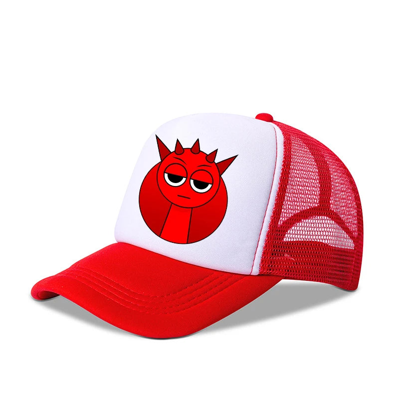 Sprunkis Boys Girls Child Cartoon Baseball Caps Kids Hip Hop Breathable Mesh Hat Cute Anime Sunbonnet Shade Caps Birthday Gifts