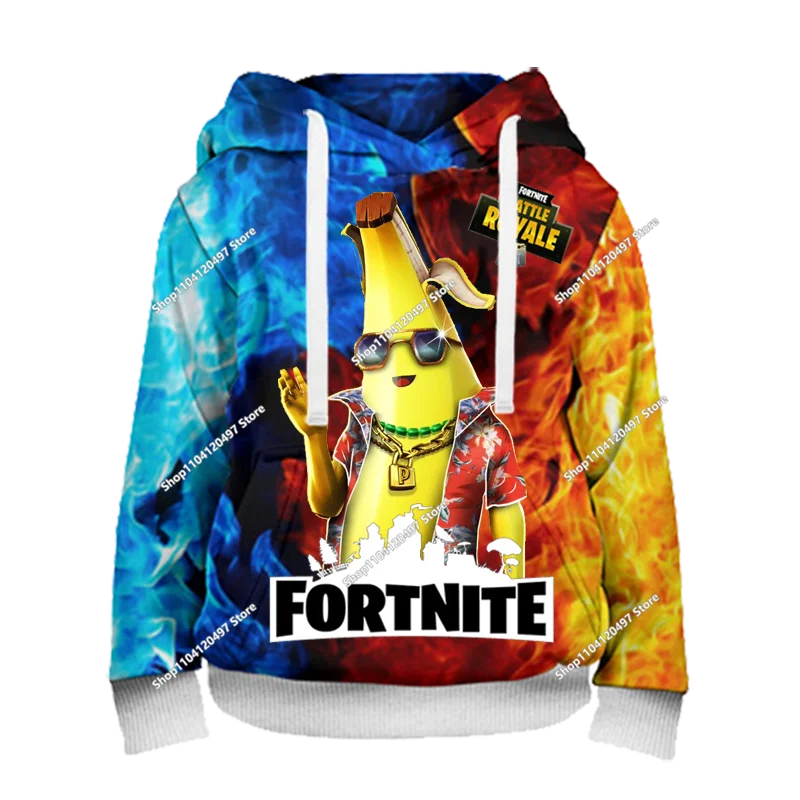 Sweatshirt com capuz Fortnite 3D com estampagem digital, folgado e confortável, novidade de outono