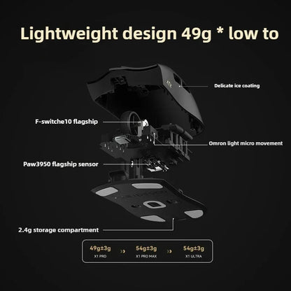 Neue ATK X1 SE Starlight kabellose leichte Gaming-Maus PAW3395 26K DPI Hub Page Driver 1000Hz – Gaming-Maus und PC-Spieler-Zubehör