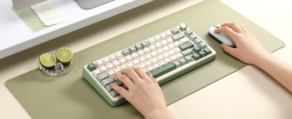 YUNZII B75 PRO Green Mechanical Gaming Keyboard, Gasket 75 Knob RGB Keyboard, BT/Wired/Wireless Hot-Swap Custom Creamy Keyboard