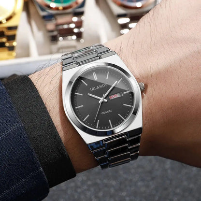 Luxury Mens Calendar Quartz Wristwatches Fashion Men Business Watches Clock Gift Reloj Hombre（Without Box）
