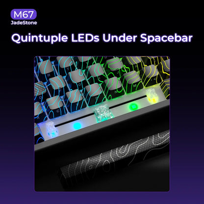 XVX M67 JadeStone mechanische Tastatur mit IMD-Tech-Tastenkappen, Hot-Swap-fähig, Gasket-Mount, Tri-Mode, individuell anpassbares RGB, kabellose Tastatur 65%