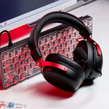 AKKO Verge S9 Gaming-Headset mit Mikrofon – 53mm-Treiber, Quad-Mode Wireless Bluetooth 5.3, 7.1 Surround Sound FPS Pro Gaming-Kopfhörer