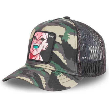 Cappellino Dragon Ball Son Goku da viaggio estivo con visiera, da uomo, ricamato, stile hip-hop, visiera parasole, cappellino trucker regolabile in rete