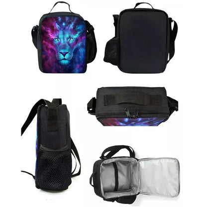 Saco térmico infantil F-FortniteS de grande capacidade para menino e menina, lancheira térmica reutilizável para estudante, piquenique e atividades ao ar livre
