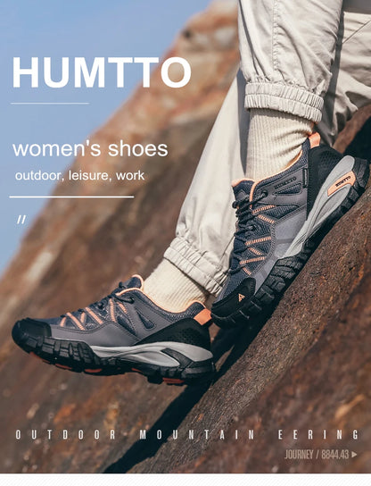 HUMTTO Hiking Shoes for Women Wear-Resistant Outdoor Women's Sports Shoes Lace-Up Climbing Trekking Sneakers Woman 110609B