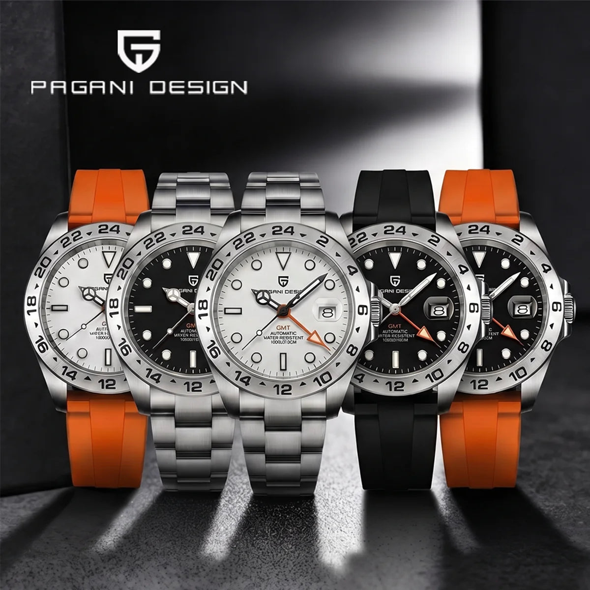 Relógio de mergulho masculino Pagani Design 2026 novo, 42mm, safira, mecânico automático GMT, impermeável 100m PD1682