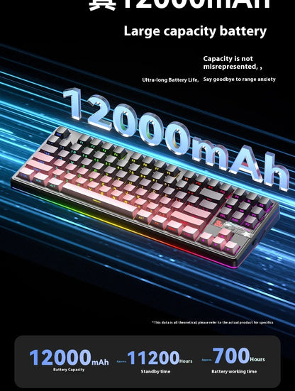 Teclado mecánico AULA F87 Pro V2 inalámbrico de 3 modos, batería de larga duración de 12000mAh, hot-swap, RGB Customi, teclado e-sports para gaming en PC