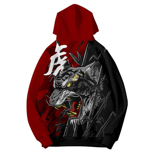 Sudaderas con capucha para hombre y niños, ropa de Año Nuevo chino con estampado 3D de dragón, moda streetwear cool, top con capucha