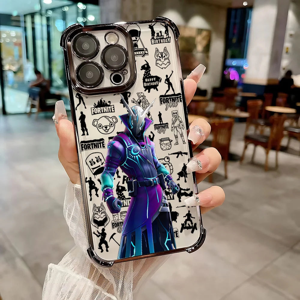 Capa de telemóvel Hot Game F-Fortnites Plating para Samsung A37 A57 A07 A36 A16 A06 A35 A55 A25 A26 A05s A15 A54 A34 A24 A14 A05 4G 5G