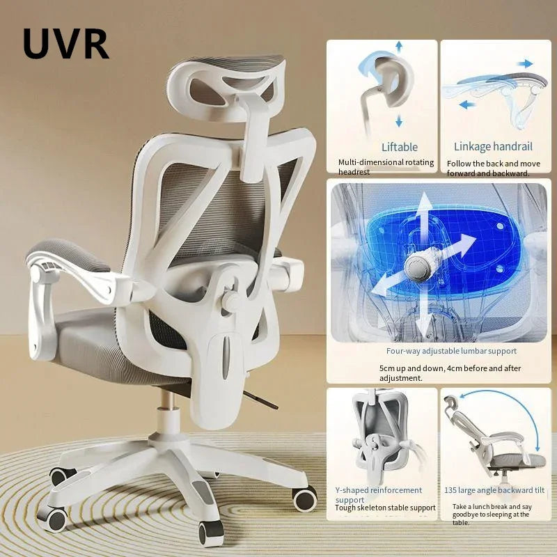 UVR Gaming Computer Chair Mesh Breathable Staff Chair Ergonomic Design Armrest Chair Sitting Comfor THome Office Chair Furniture