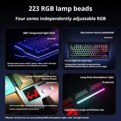 Teclado mecánico AULA F87 Pro V2 inalámbrico de 3 modos, batería de larga duración de 12000mAh, hot-swap, RGB Customi, teclado e-sports para gaming en PC