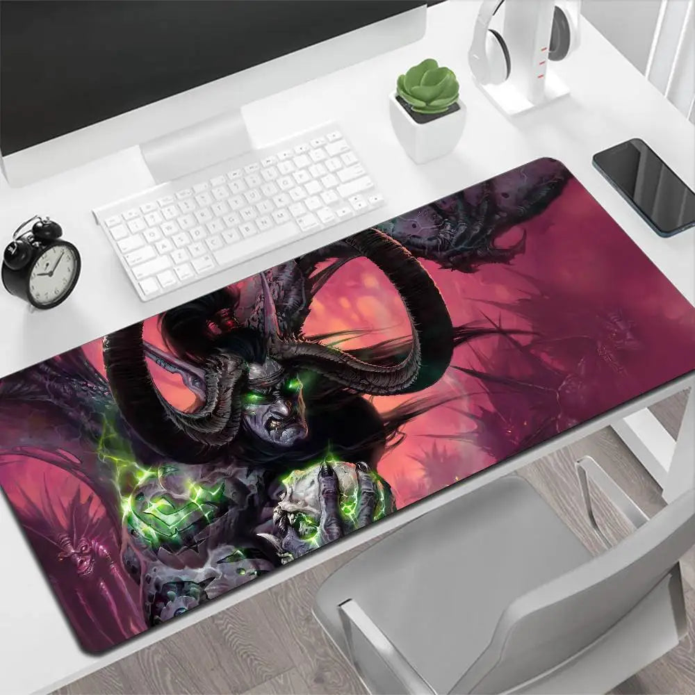 World of Warcraft Illidan Large Mouse Pad Gaming Mouse Pad PC Gamer Computer Mouse Mat Big Mousepad XXL Carpet Keyboard Desk Mat
