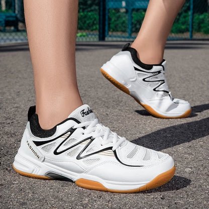 New Sports Shoes for Men and Women, Low-Cut Lace-Up Thick-Soled Shock-Proof Table Tennis Shoes, Badminton Shoes