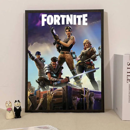 Poster de Jogo F-Fortnite Surpresa — Decoração de Casa, Quadro de Parede para Escritório e Sala de Estar