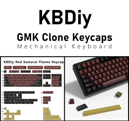 KBDiy 174 Teclas/Conjunto PBT GMK Apollo Keycap Double Shot Minimalista ISO Perfil Cherry para Teclado Mecânico Gaming Keycaps para MX
