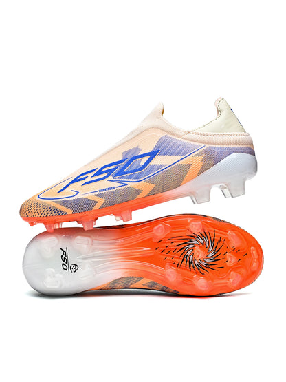 Classic AG/FG Football Shoes with TPU Wear-Resistant Long Studs, PU Mixed Fabric Upper, Non-Slip and Comfortable for Kids' Outdoor Football