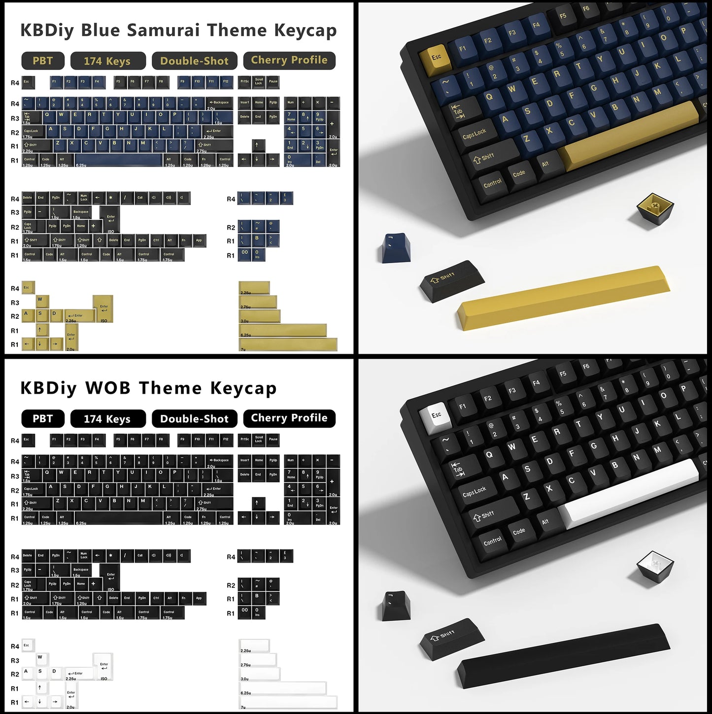 KBDiy 174 Teclas/Conjunto PBT GMK Apollo Keycap Double Shot Minimalista ISO Perfil Cherry para Teclado Mecânico Gaming Keycaps para MX