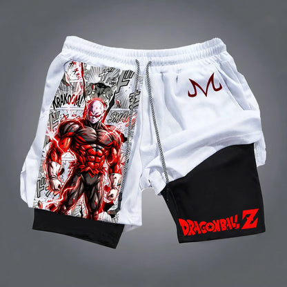 Dragon Ball GOKU Printed Double Layer Shorts Bandai Anime Loose Men's Summer Sweating Breathable Sports Shorts