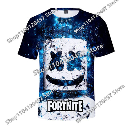 Fortnite Theme Birthday Number T-Shirt, Summer Child White Clothes, Cartoon Hot Game Short Sleeve Tees, Casual Tops, Funny Gifts